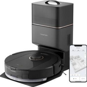 roborock Q5 Pro+ Robot Vacuum and Mop, Self-Emptying, 5500 Pa Max Suction, DuoRoller Brush, Hands-Free Cleaning for up to 7 Weeks, Precise Navigation, Perfect for Hard Floors, Carpets, and Pet Hair