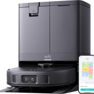 eufy X10 Pro Omni Robot Vacuum and Mop with 8,000 Pa Suction, Dual Mops with 12 mm Auto-Lift and Carpet Detection, AI Obstacle Avoidance, Auto Mop Washing, Self-Drying, Self-Emptying, Self-Refilling